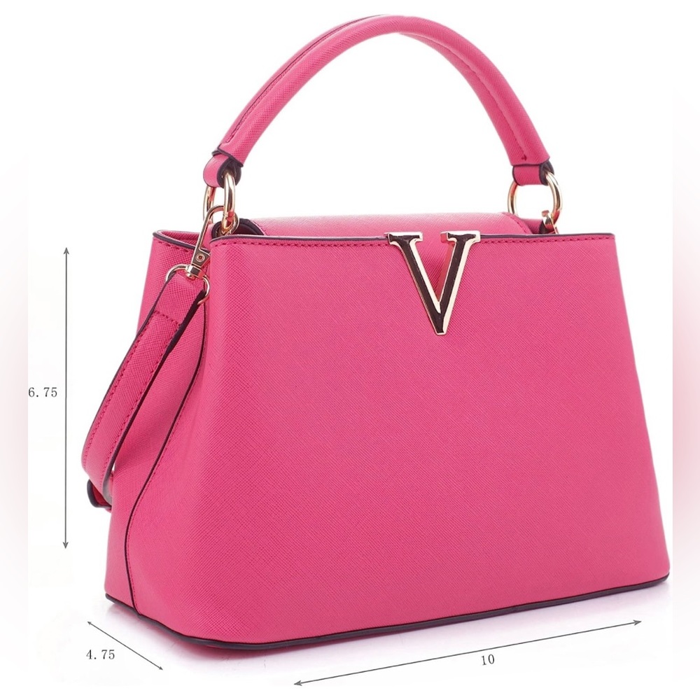 Women’s pink shoulder bag crossbody top handle bag handbags for women - Picture 2 of 5
